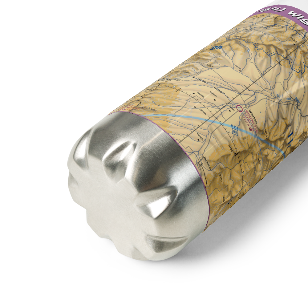 Wisdom Airport (7S4) VFR Sectional Water Bottle 
