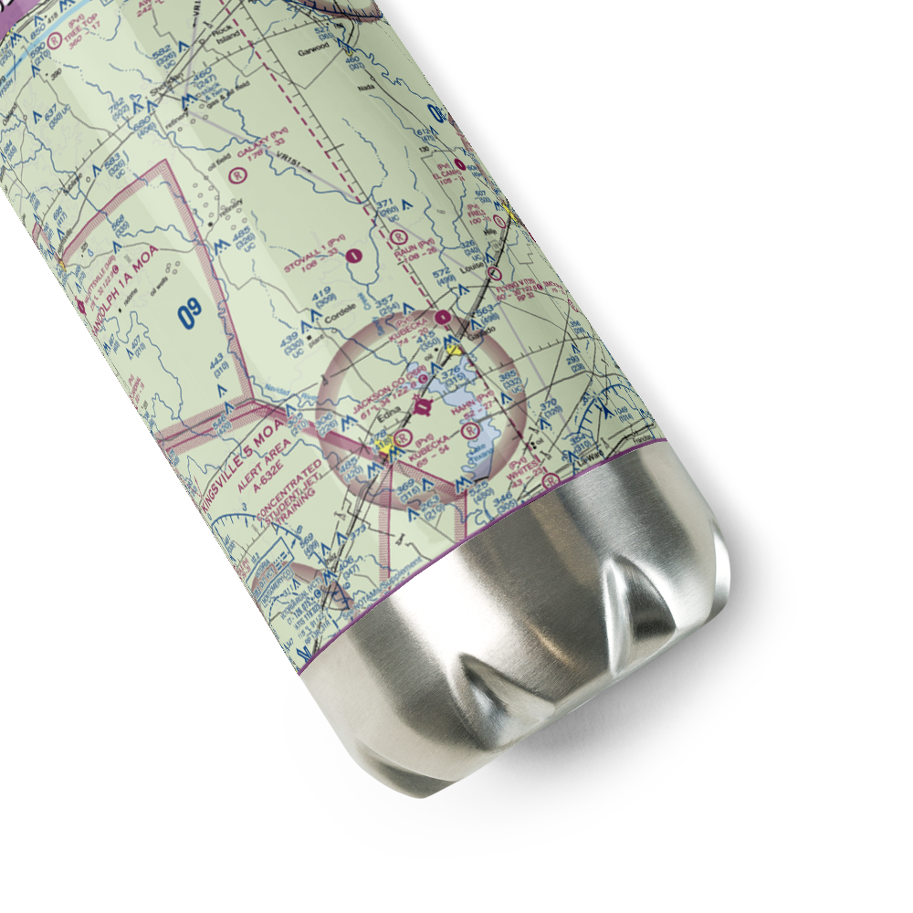 Stovall Ranch Nr 1 Airport (7TE6) VFR Sectional Water Bottle 