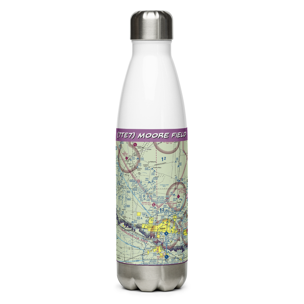 Moore Field (7TE7) VFR Sectional Water Bottle 