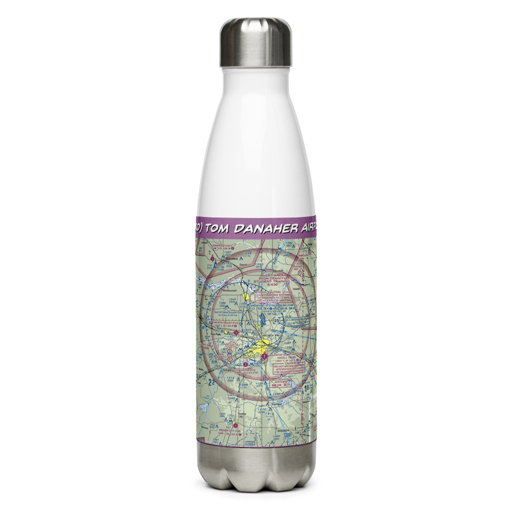 Tom Danaher Airport (7TX0) VFR Sectional Water Bottle 