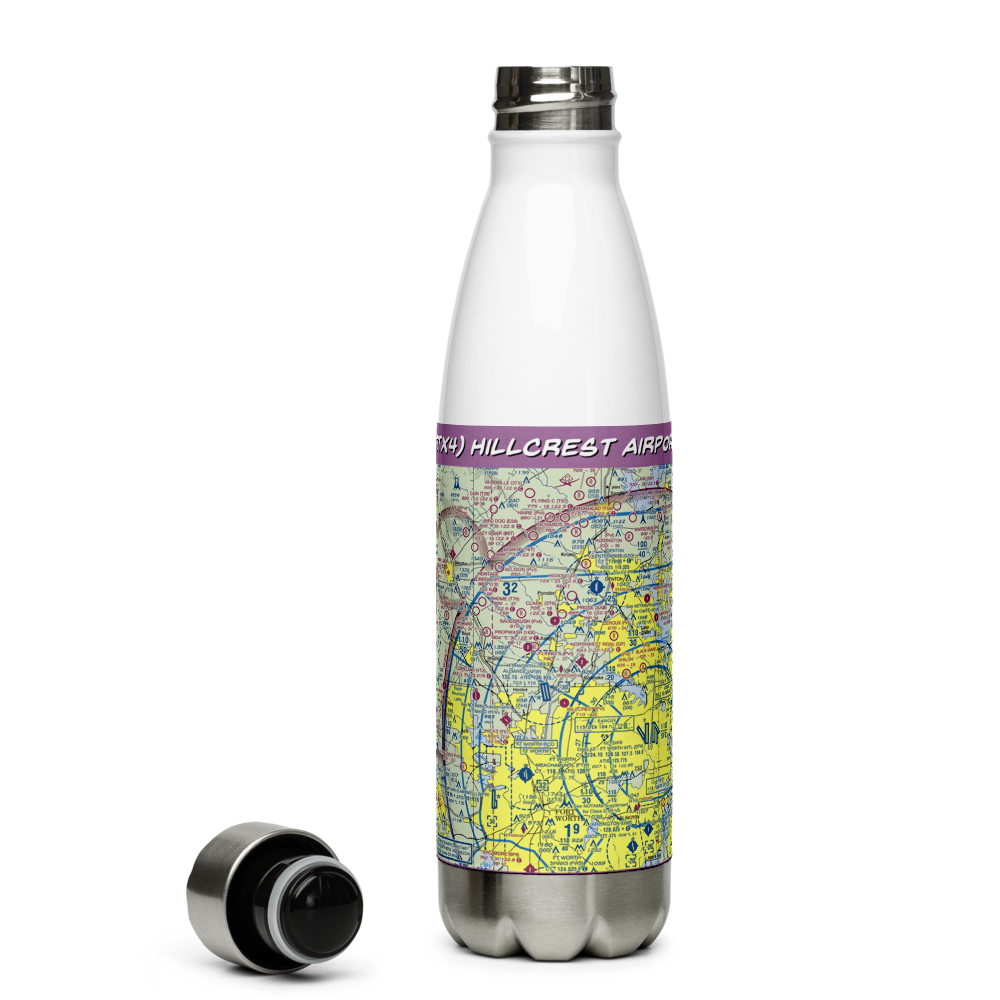 Hillcrest Airport (7TX4) VFR Sectional Water Bottle 