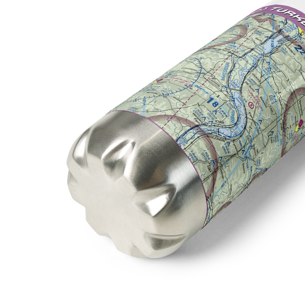 Turkey Bluff Airport (7WI0) VFR Sectional Water Bottle 