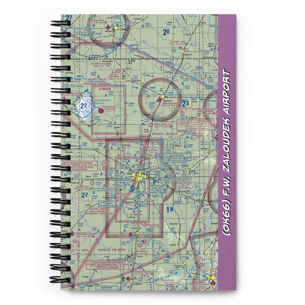 F.W. Zaloudek Airport (OK66) VFR Sectional Notebook 