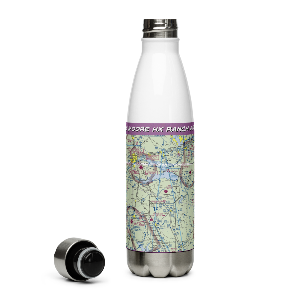 Moore Hx Ranch Airport (7XS6) VFR Sectional Water Bottle 