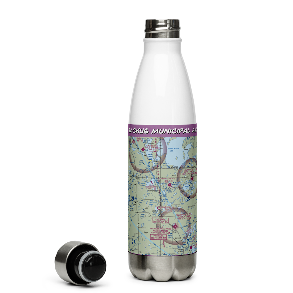Backus Municipal Airport (7Y3) VFR Sectional Water Bottle 