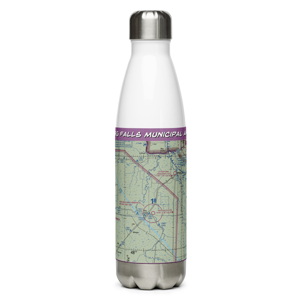 Big Falls Municipal Airport (7Y9) VFR Sectional Water Bottle 