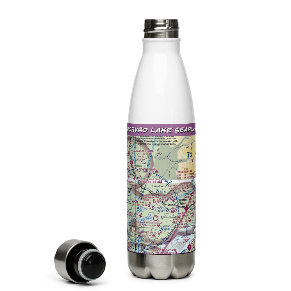 Morvro Lake Seaplane Base (80AK) VFR Sectional Water Bottle 