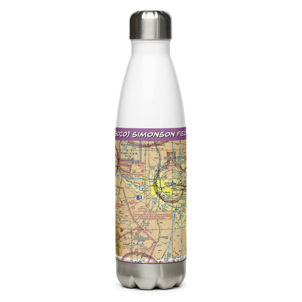 Simonson Field (80CO) VFR Sectional Water Bottle 