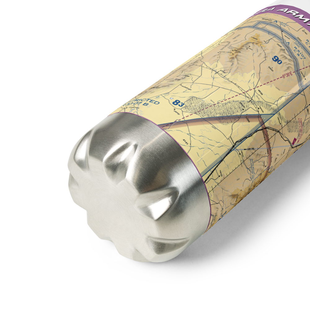 Oscura Army Air Field Aux Airport (80E) VFR Sectional Water Bottle 