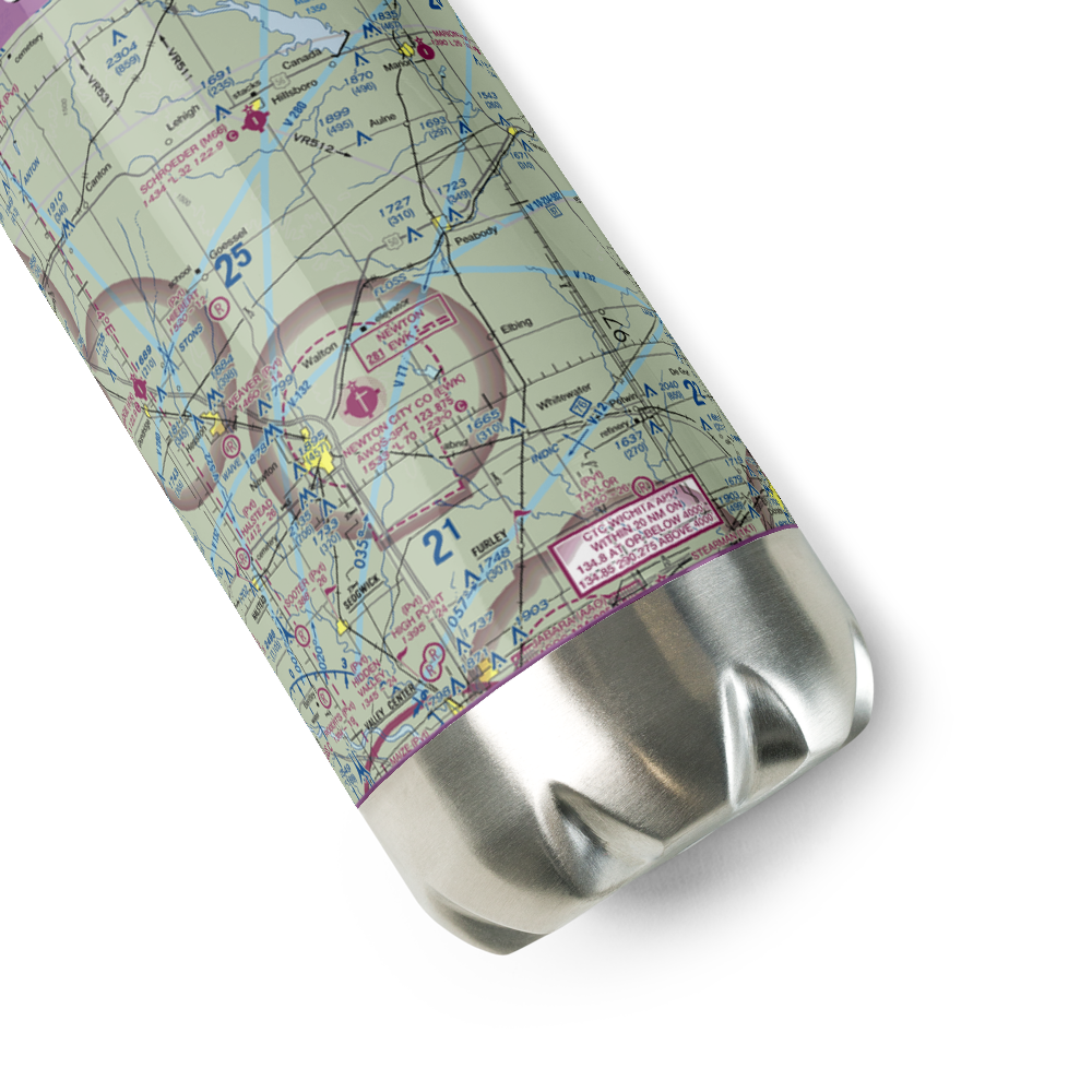 Gilley's Airport (80KS) VFR Sectional Water Bottle 