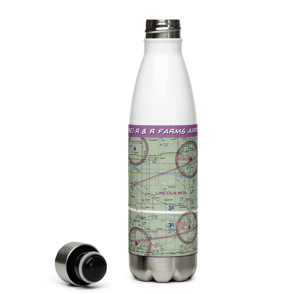 R & R Farms Airport (80NE) VFR Sectional Water Bottle 