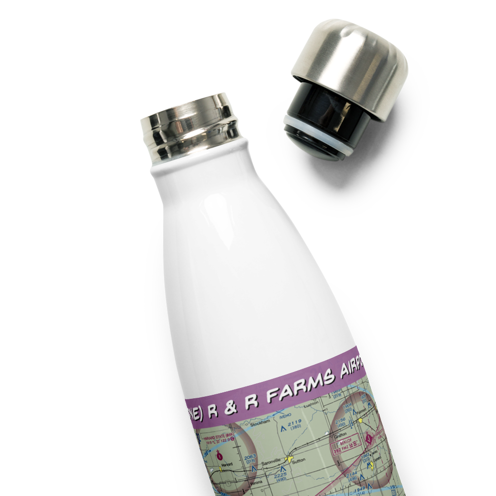 R & R Farms Airport (80NE) VFR Sectional Water Bottle 