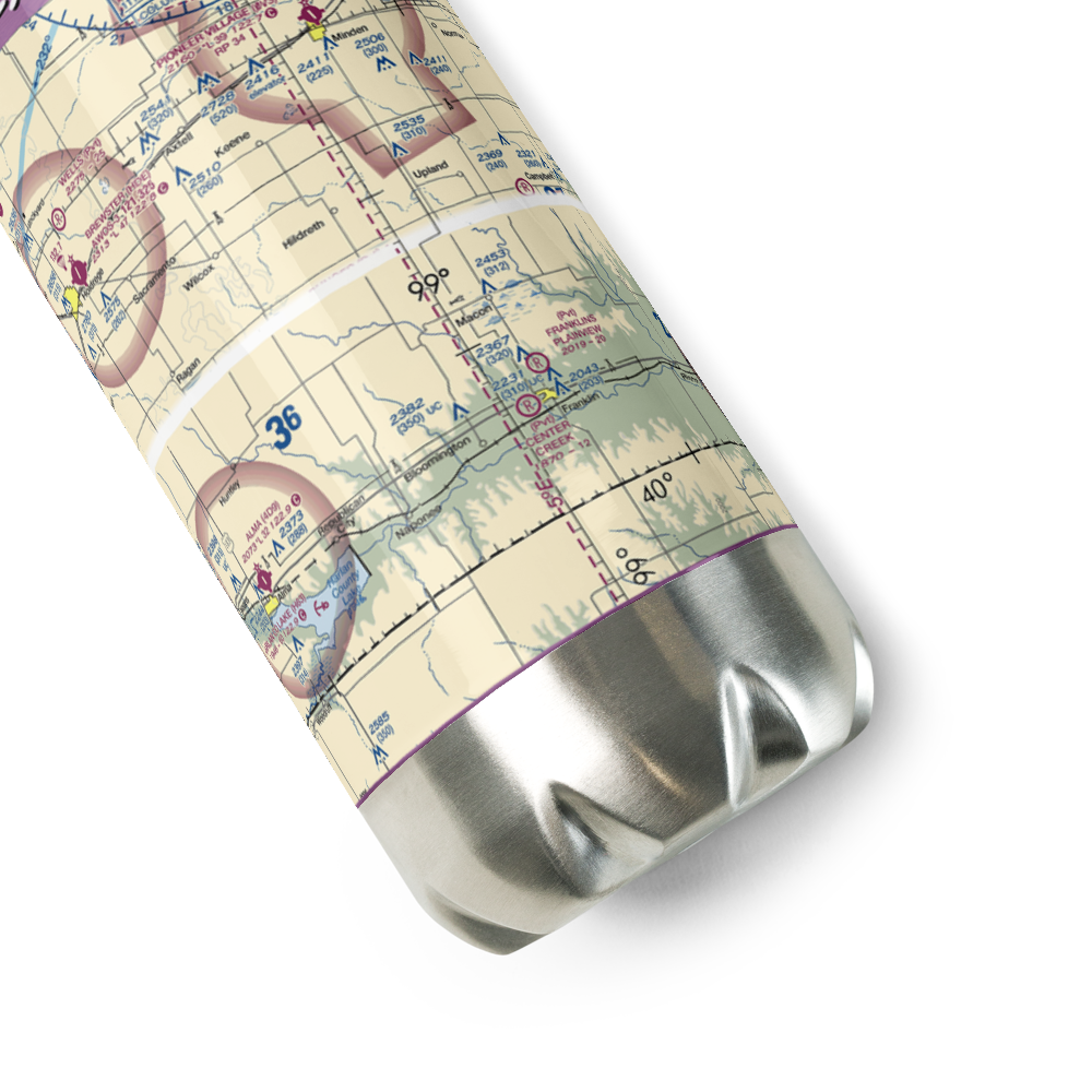 Bunger Field (81NE) VFR Sectional Water Bottle 