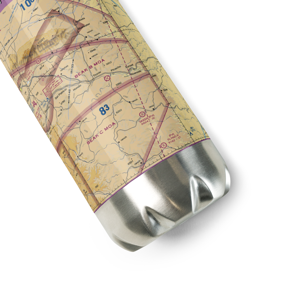 Diamond A Ranch Airport (81NM) VFR Sectional Water Bottle 