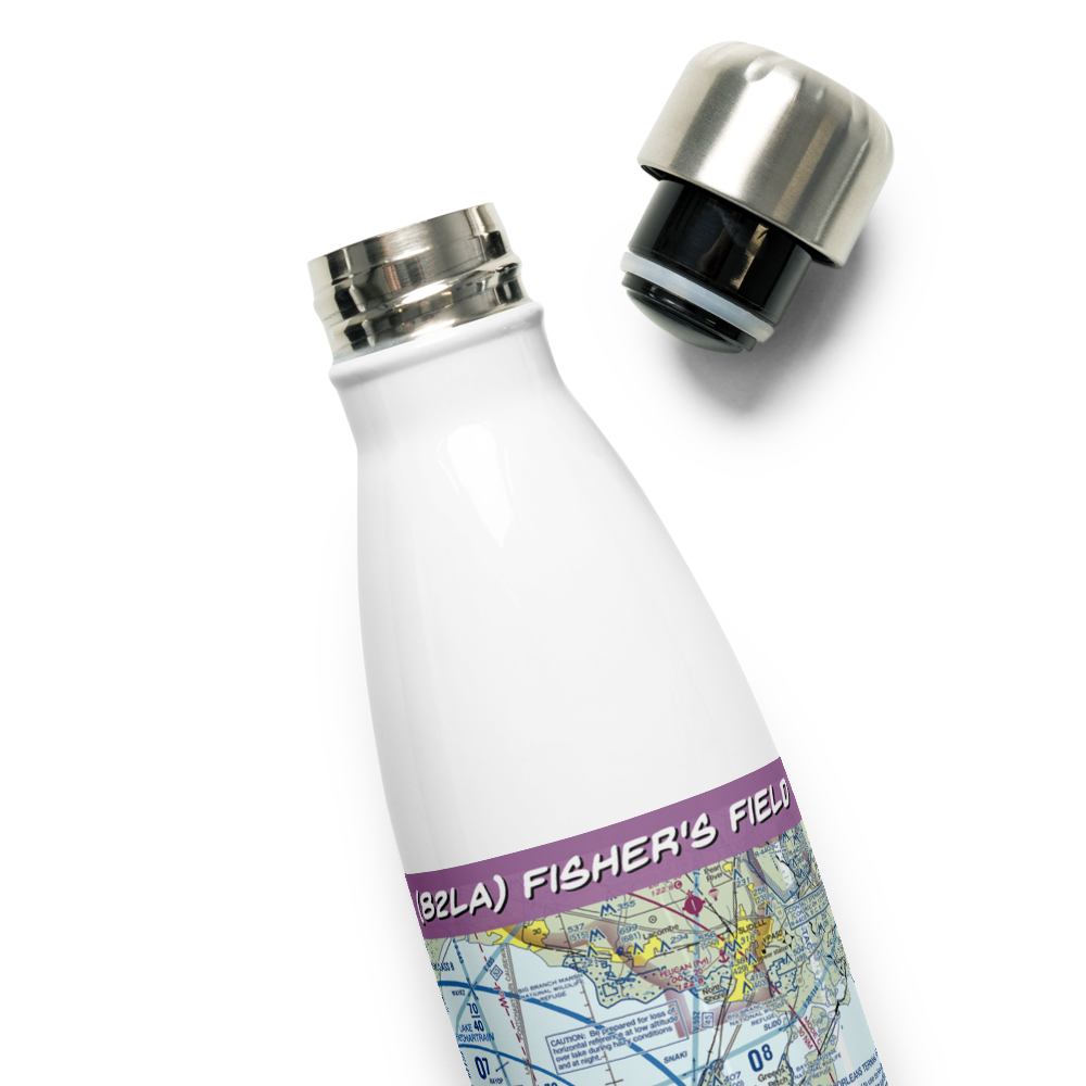 Fisher's Field (82LA) VFR Sectional Water Bottle 