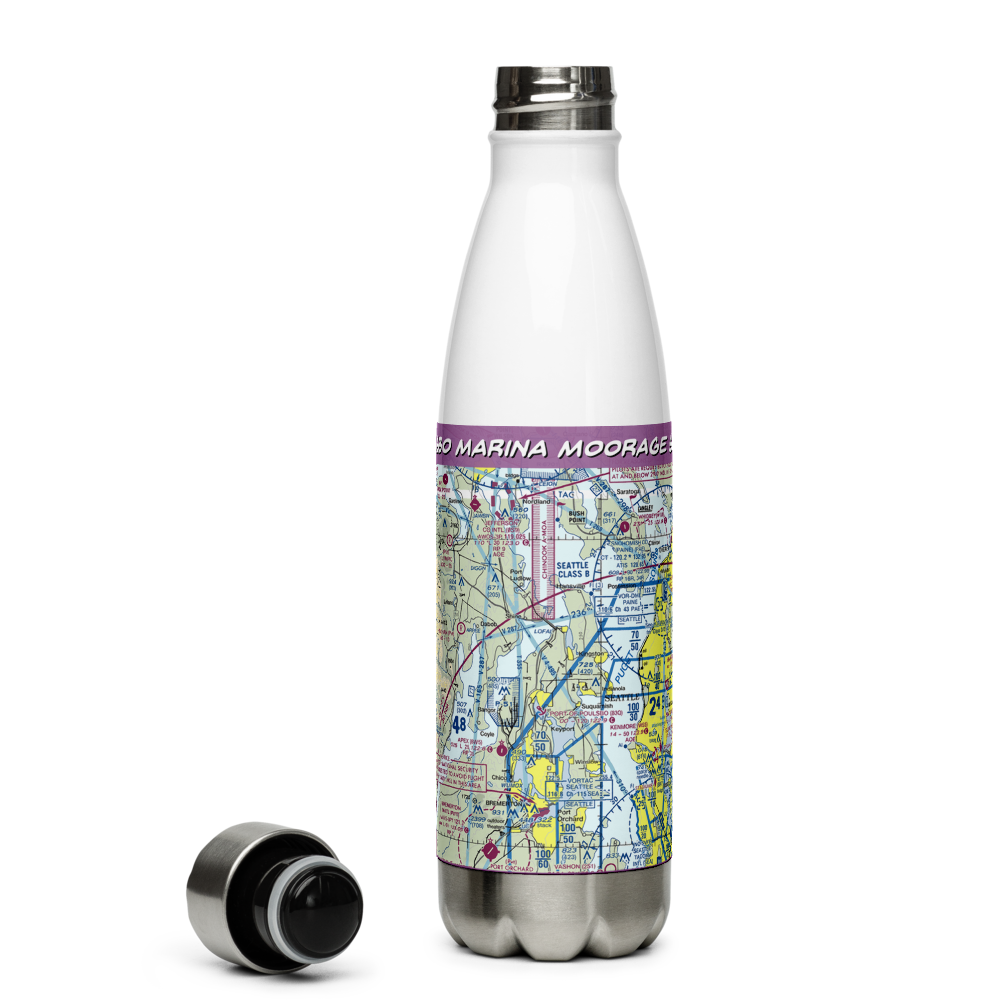 Port of Poulsbo Marina Moorage Seaplane Base (83Q) VFR Sectional Water Bottle 