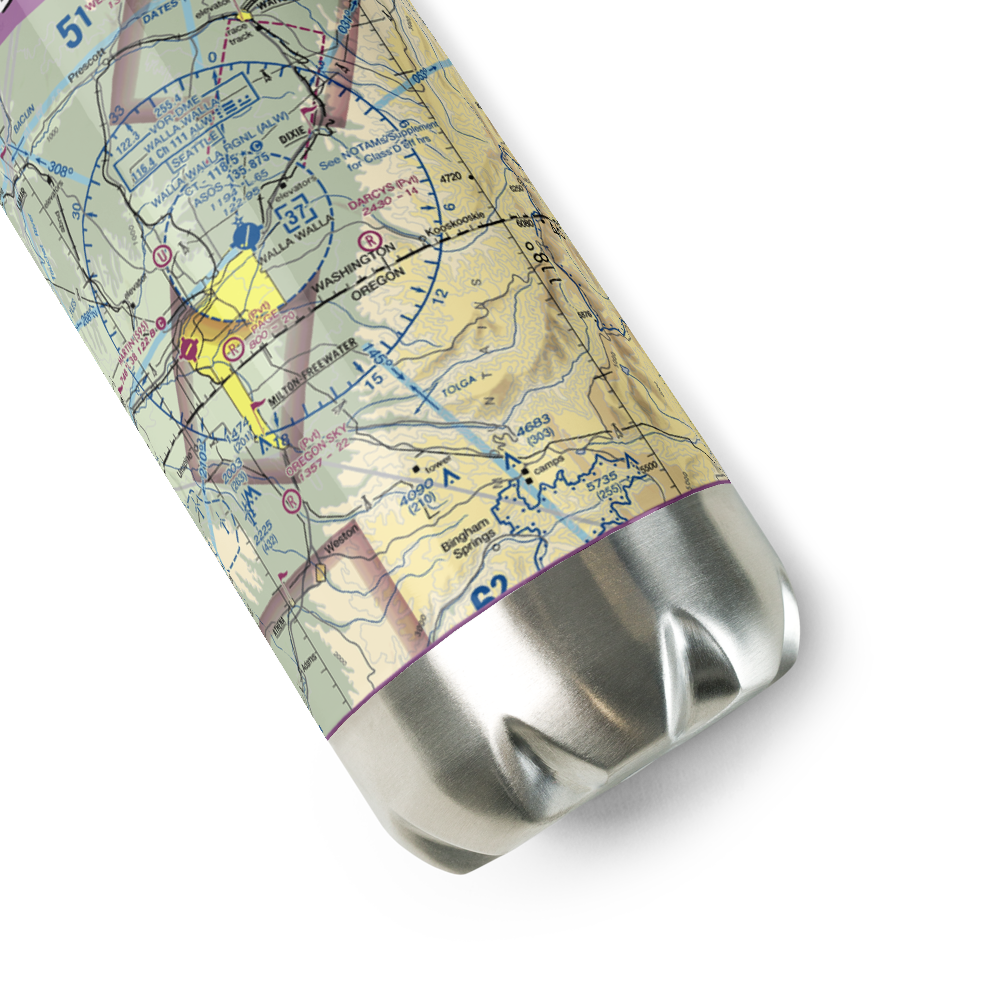 Darcy's Air Strip (83WA) VFR Sectional Water Bottle 