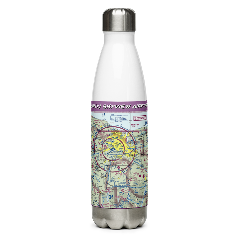 Skyview Airport (84NY) VFR Sectional Water Bottle 