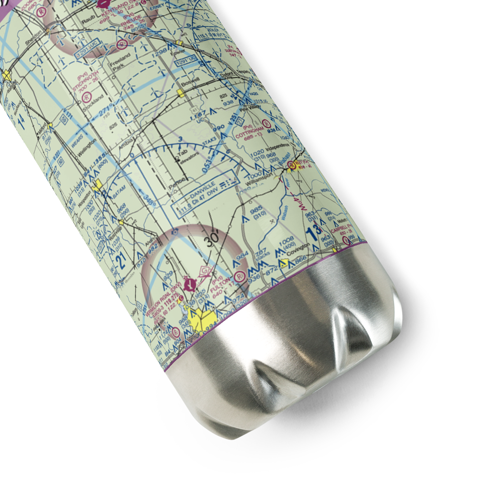 Leak Airport (85IN) VFR Sectional Water Bottle 