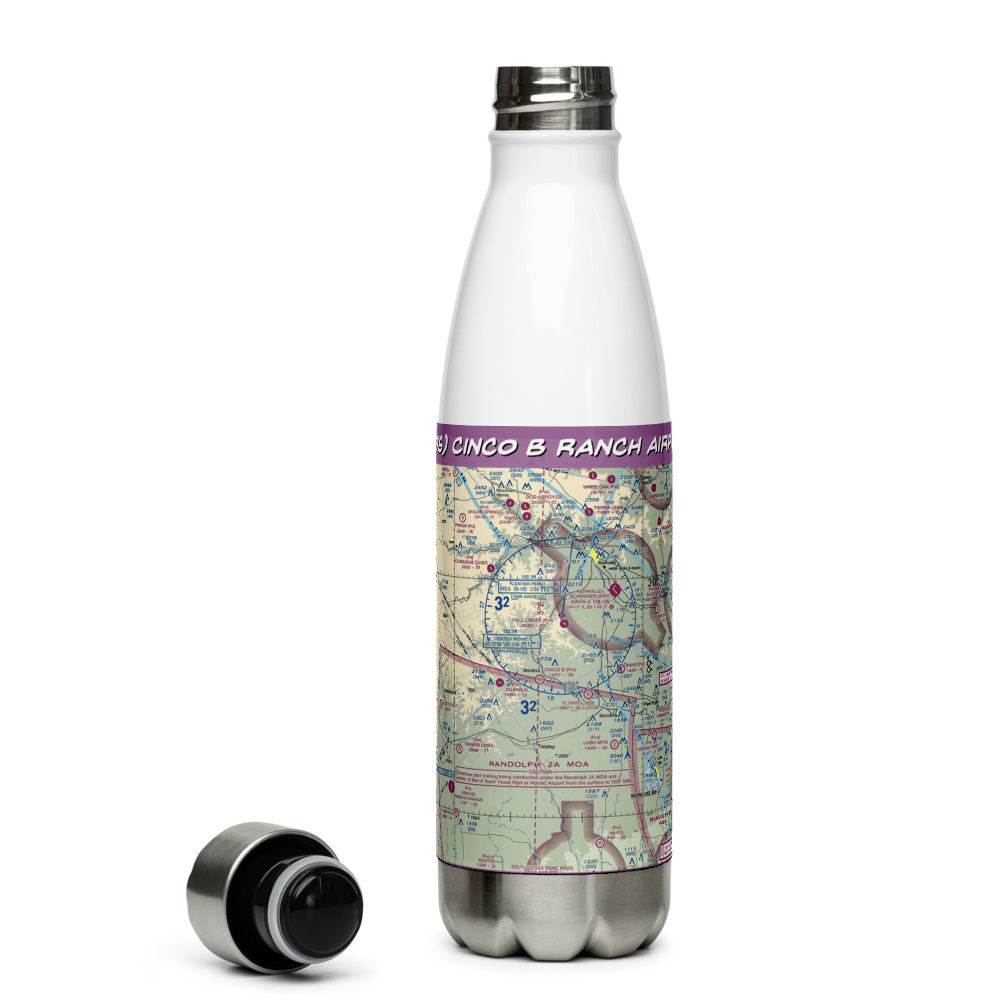 Cinco B Ranch Airport (87XS) VFR Sectional Water Bottle 