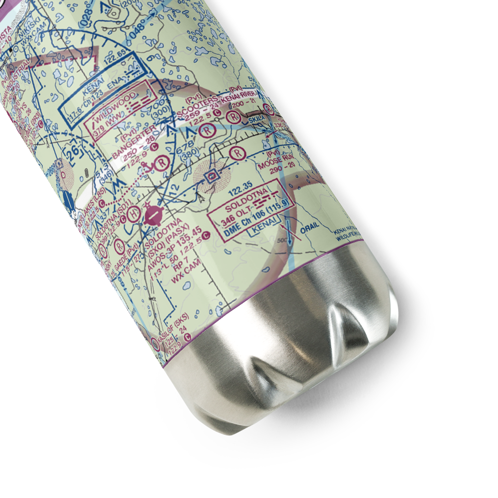 Dutch Landing Strip (88AK) VFR Sectional Water Bottle 