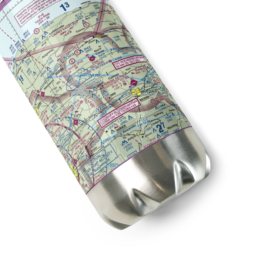 Zelazny Airport (88NY) VFR Sectional Water Bottle 
