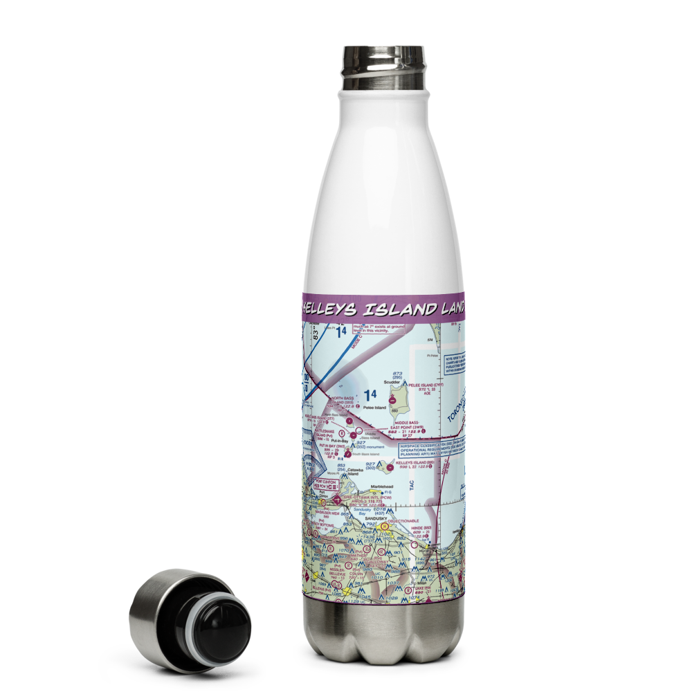 Kelleys Island Land Field (89D) VFR Sectional Water Bottle 
