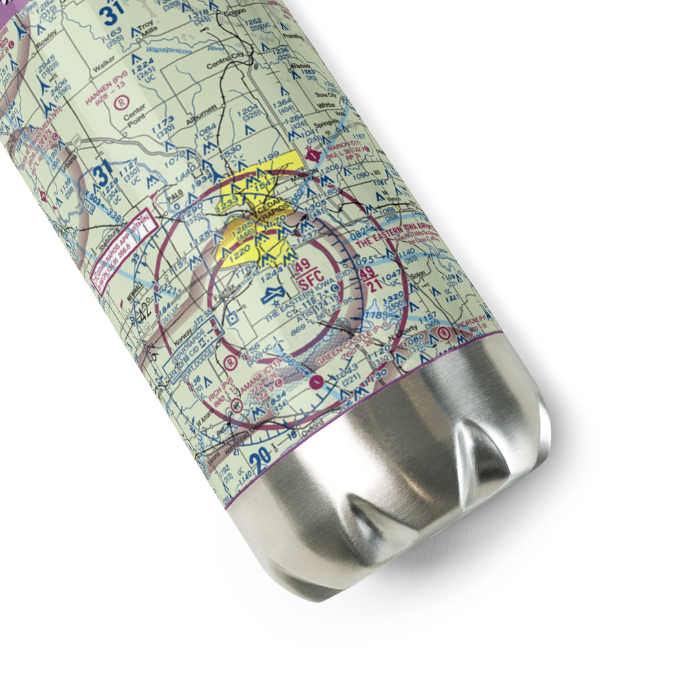 Chain Lakes Airpark (89IA) VFR Sectional Water Bottle 