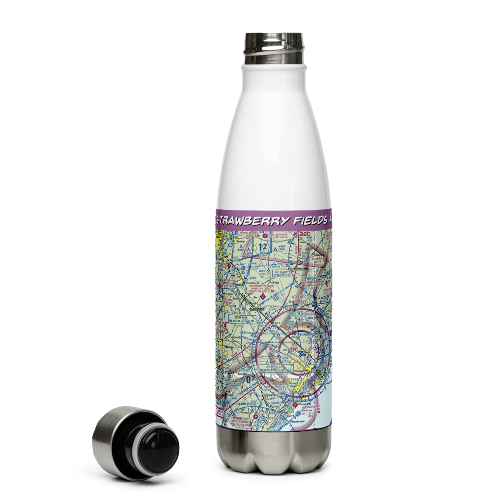 Strawberry Fields Airport (89NJ) VFR Sectional Water Bottle 