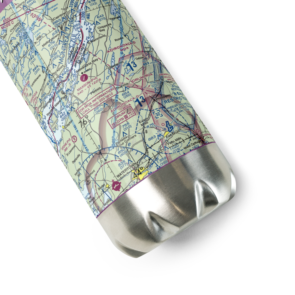 Maxson Airfield (89NY) VFR Sectional Water Bottle 