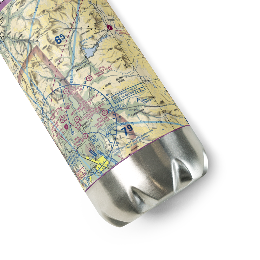 Mucky Flat Airport (89OR) VFR Sectional Water Bottle 