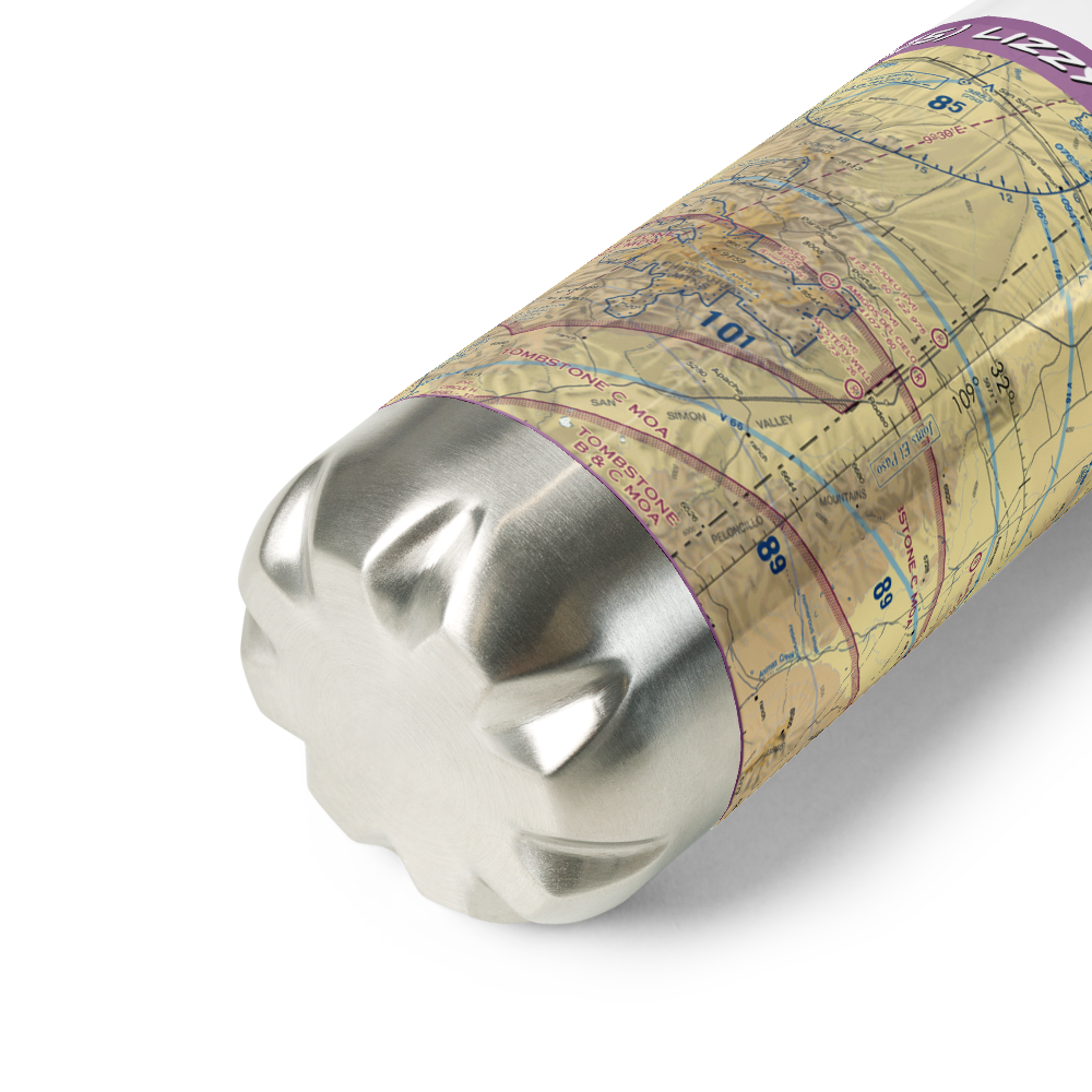 Lizzy Lizard Airport (8AZ5) VFR Sectional Water Bottle 