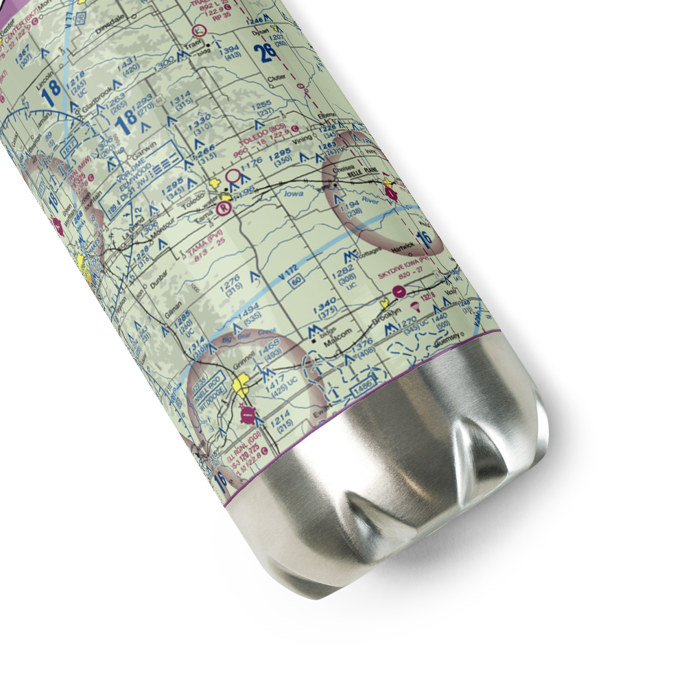 Toledo Municipal Airport (8C5) VFR Sectional Water Bottle 
