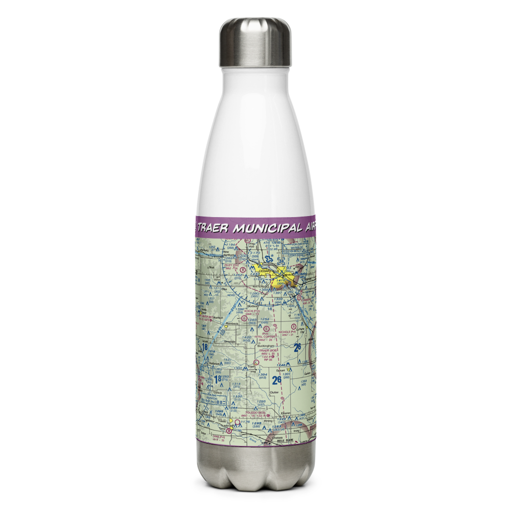 Traer Municipal Airport (8C6) VFR Sectional Water Bottle 