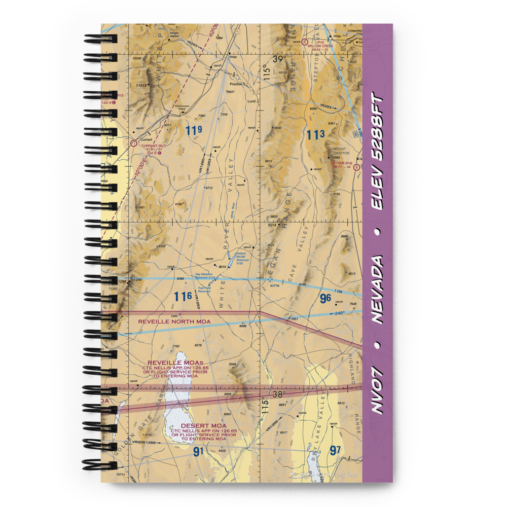 Sunnyside/Kirch Wildlife Mgmt Area Airport (NV07) VFR Sectional Notebook 