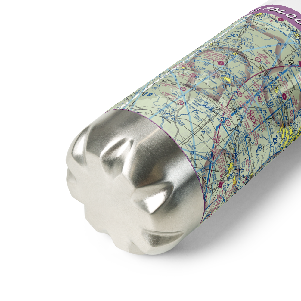 Falcons Aerie Airport (8GA8) VFR Sectional Water Bottle 