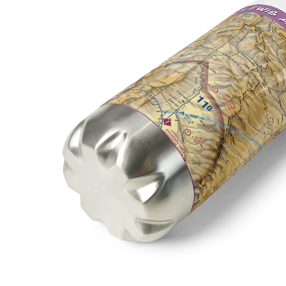 Lewis And Clark Airstrip (8ID8) VFR Sectional Water Bottle 