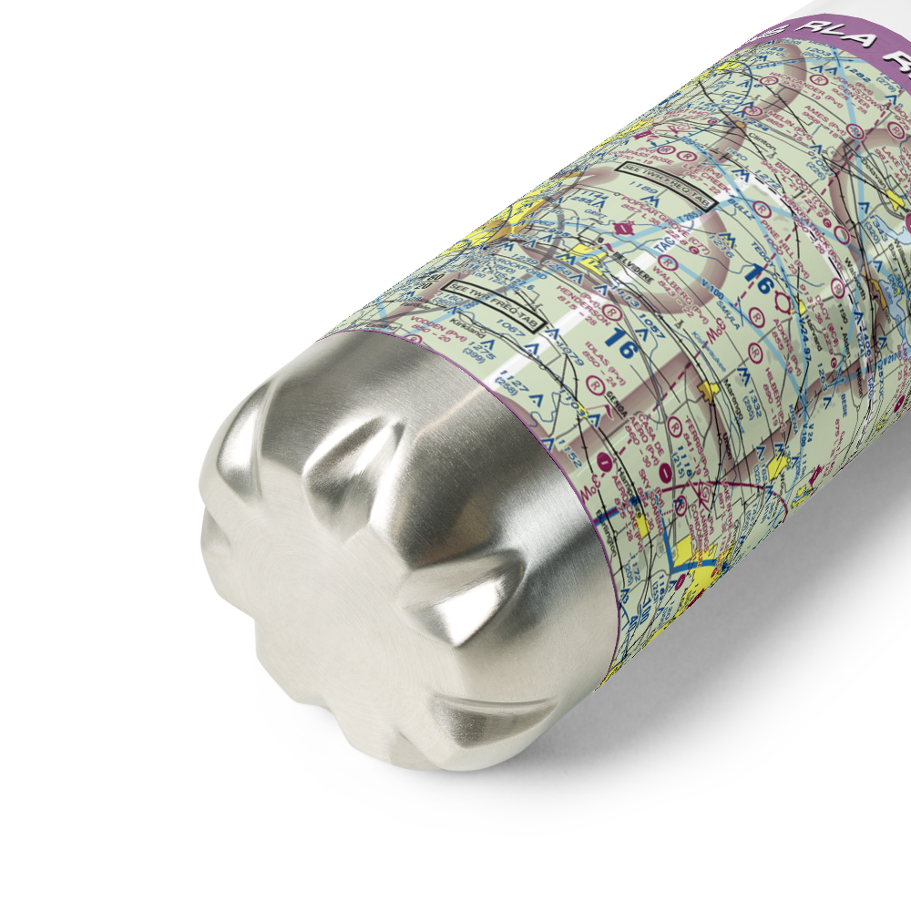 Adkins RLA Restricted Landing Area (8IL0) VFR Sectional Water Bottle 