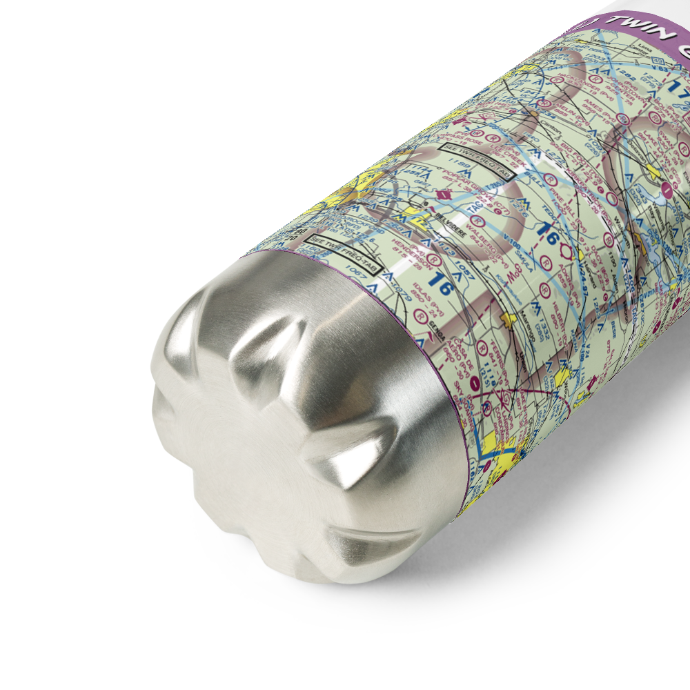 Twin Gardens Airport (8IL1) VFR Sectional Water Bottle 