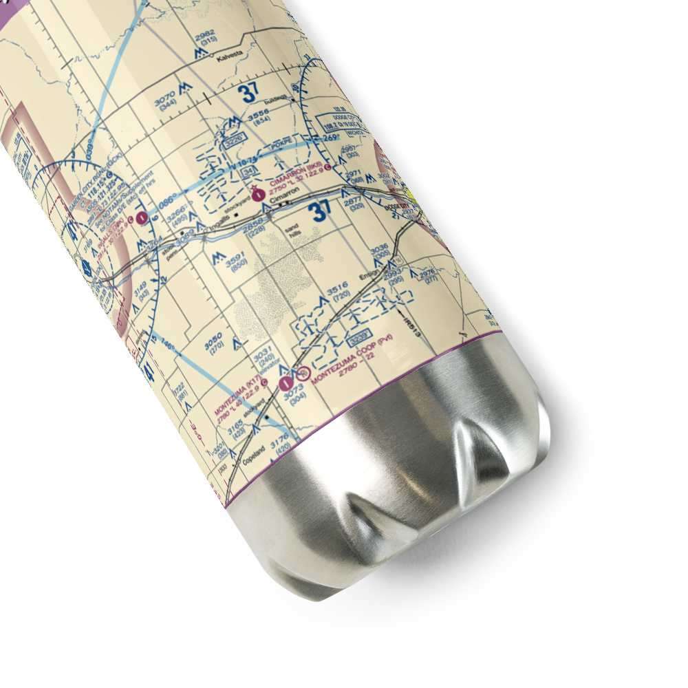 Cimarron Municipal Airport (8K8) VFR Sectional Water Bottle 