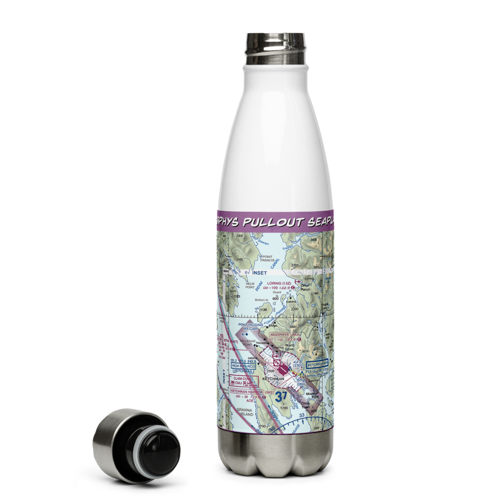 Murphys Pullout Seaplane Base (8K9) VFR Sectional Water Bottle 
