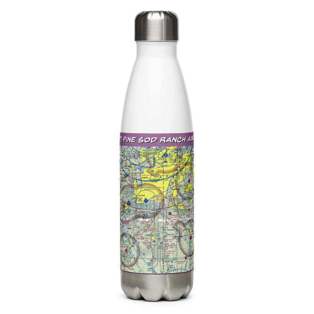 Pine Sod Ranch Airport (8KS7) VFR Sectional Water Bottle 
