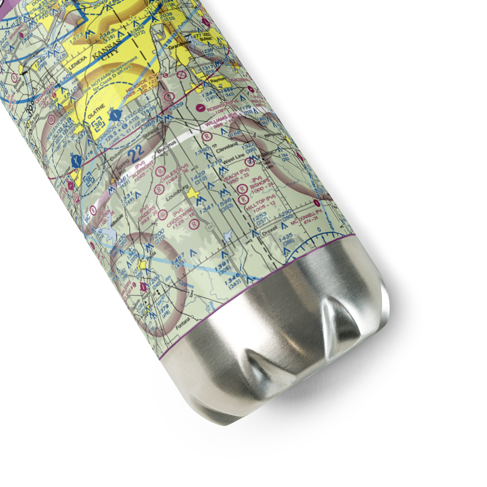 Pine Sod Ranch Airport (8KS7) VFR Sectional Water Bottle 