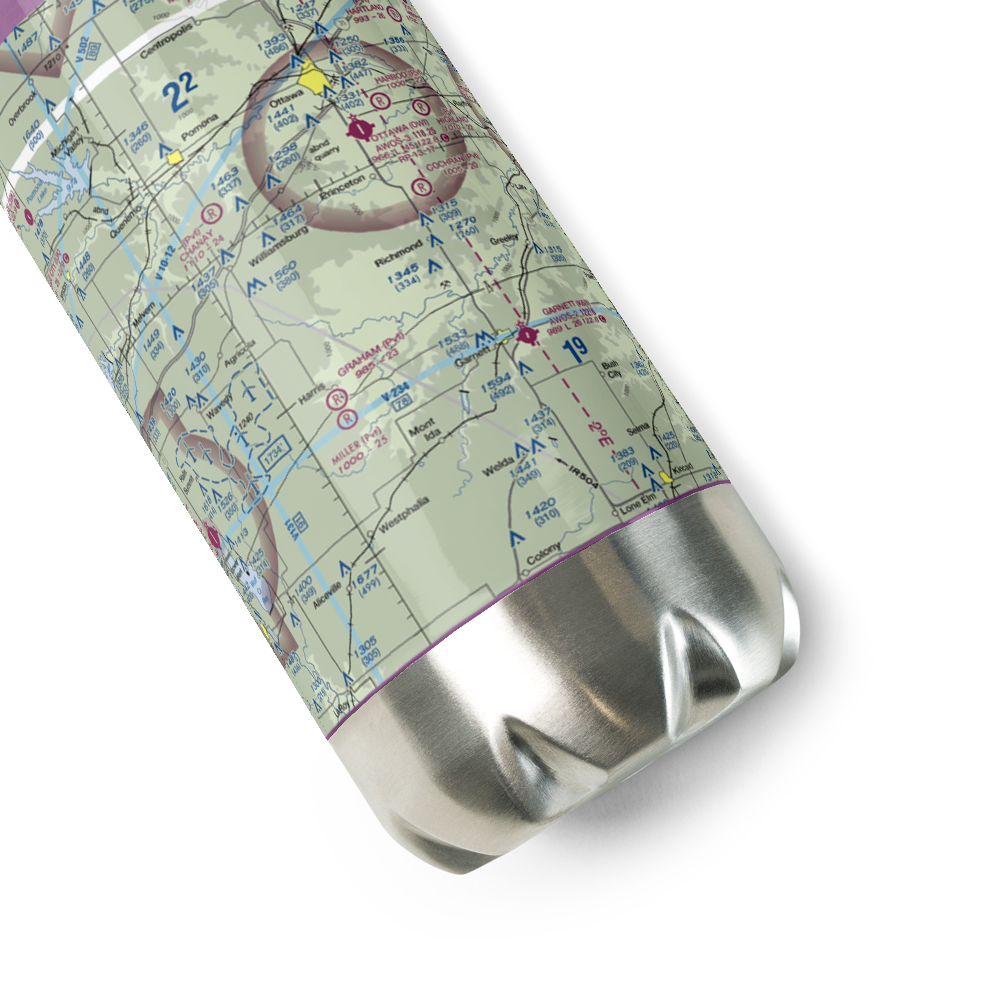 The Wilderness Airport (8KS9) VFR Sectional Water Bottle 
