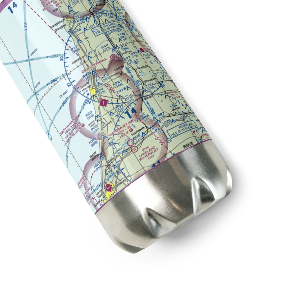 Trowbridge Farms Airport (8MI0) VFR Sectional Water Bottle 