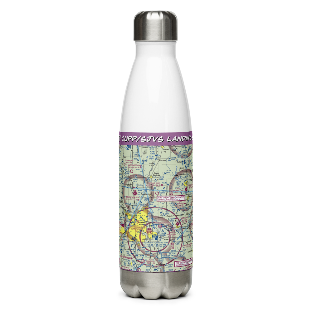 Cupp/Sjvs Landing Strip (8MI8) VFR Sectional Water Bottle 