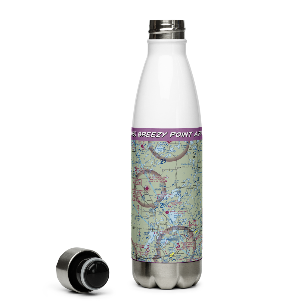 Breezy Point Airport (8MN3) VFR Sectional Water Bottle 