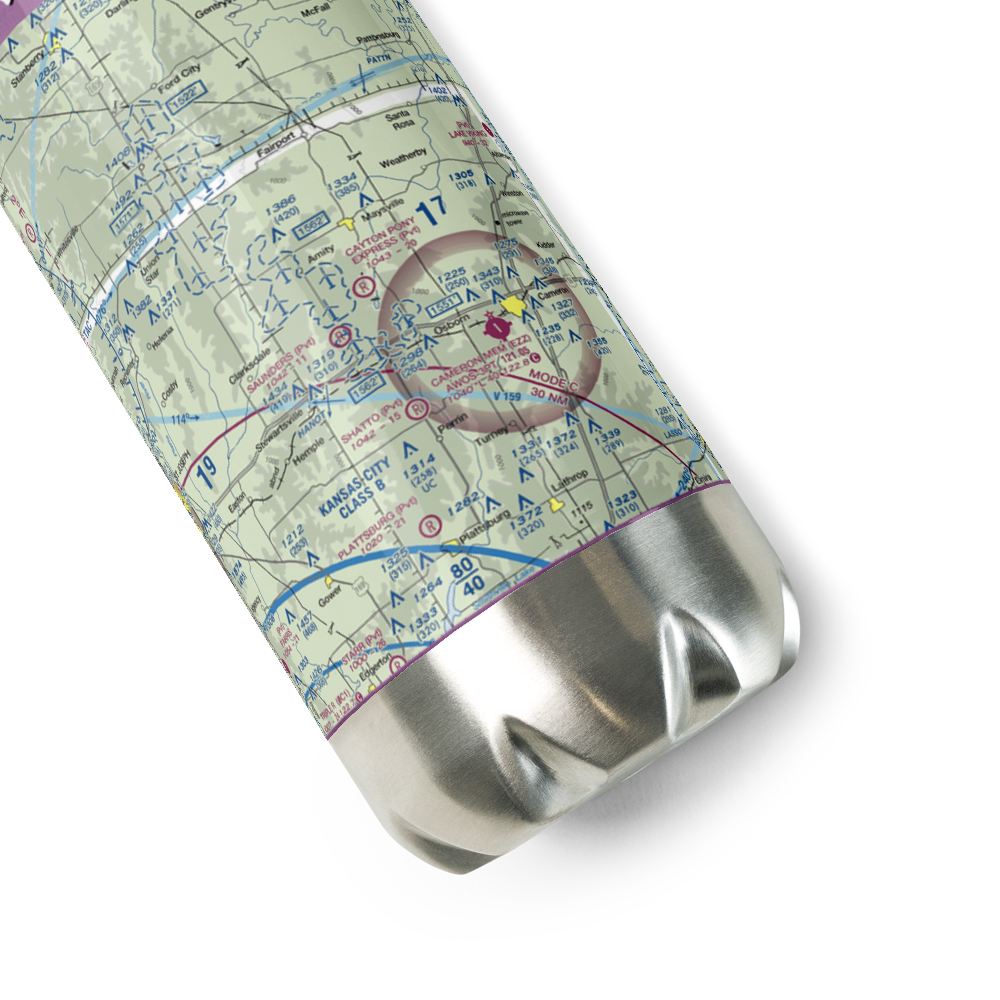 Cayton Pony Express Airport (8MO5) VFR Sectional Water Bottle 