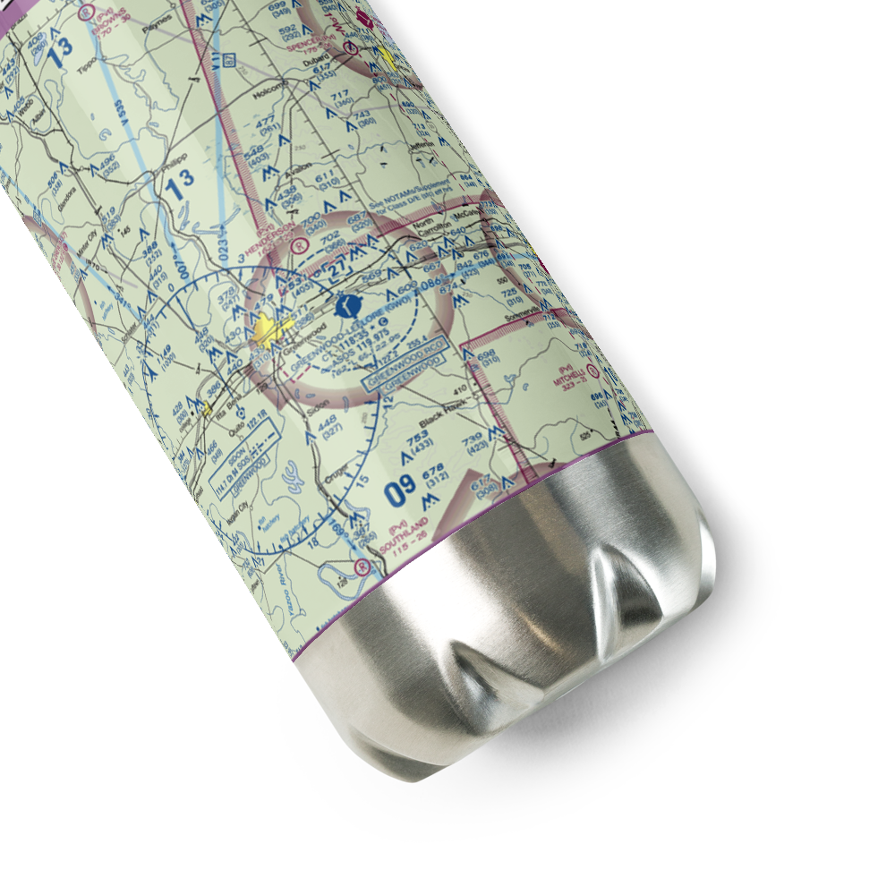 Henderson Airport (8MS1) VFR Sectional Water Bottle 
