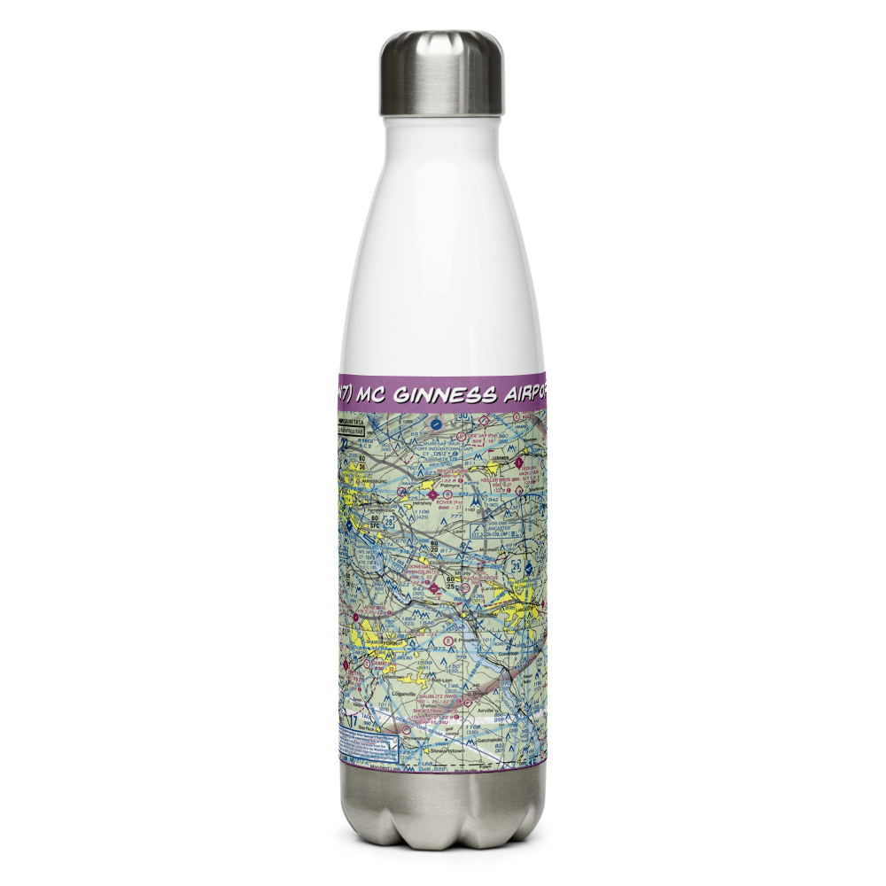 Mc Ginness Airport (8N7) VFR Sectional Water Bottle 
